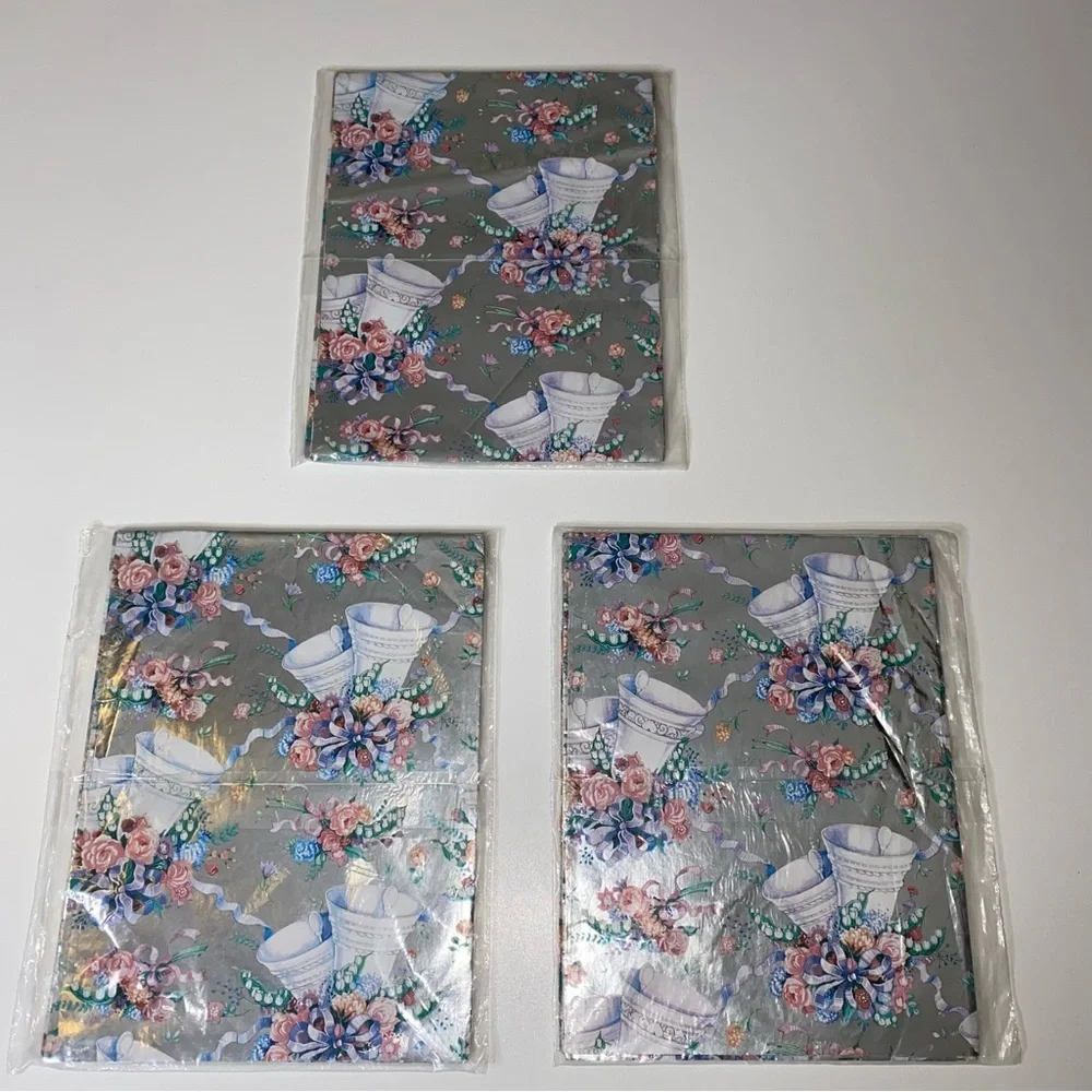 NWT Vintage American Greetings Gift Wrap Bridal Birthday Wedding Bundle of 7
